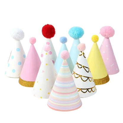 Party Paper Hats Baby Shower   Funny Cake Caps Photo Props Adult Children's Ornament  Cosplay Wedding Birthday Good Vibrations
