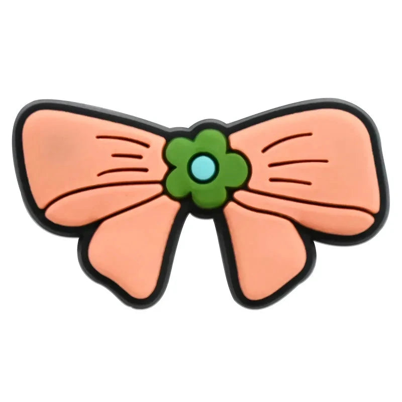 Cute Bow Shoe Charms for Crocs Accessories Decorations Shoe Clog Pin Kids Adults Party Favor Gifts Good Vibrations