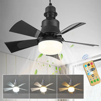 Socket LED Fan Light with Remote Small Ceiling Fans with Lights 3 Colors Dimmable LED Light Bulb Fans E26/E27 Base for Bedroom Good Vibrations