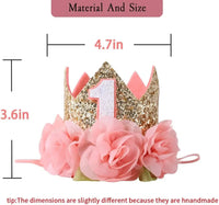 One Year Old Birthday Party Decor Pink Crown Hat Rose Princess Theme Parti Supplies Happy 1st  Girls Favor Birthday Party Decor Good Vibrations