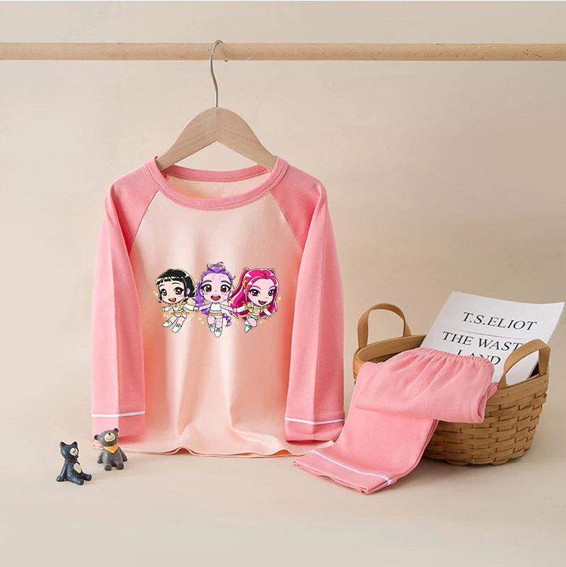 K-Pop Hunters Zoey Mira Rumi Children's Clothing Sets Boys Cartoon Sleepwear Clothes Kids Pajamas Set Baby Girls Cotton Pyjama Good Vibrations