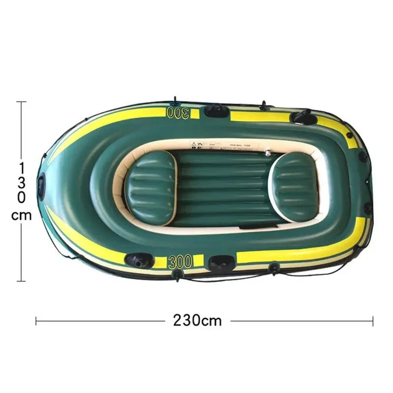 PVC Inflatable Boat Foldable InfLatable Fishing Boat Rafting Fishing Boat Heavy Duty Fishing Drifting Inflatable PVC Boat Set Good Vibrations