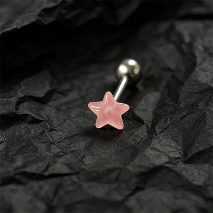 Titanium Steel Tongue Ring Punk Glowing In Dark Five-pointed Star Tongue Stud Fashion Body Piercing Jewelry Good Vibrations