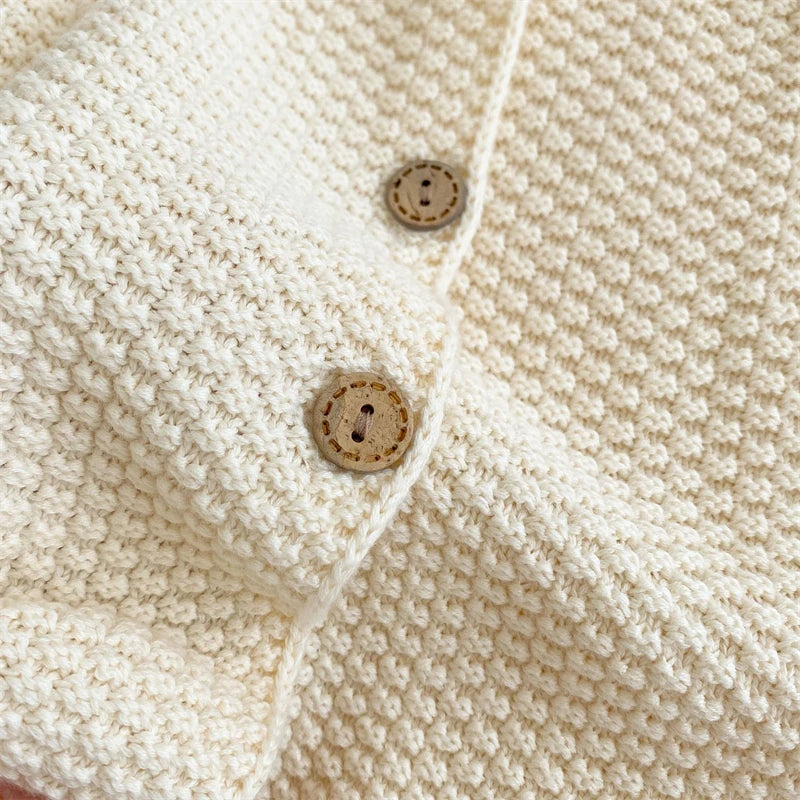 Toddler Baby Girls Knitted Cardigan Clothes for Spring Autumn Solid O-Neck Kids Knitwear Sweater Coat - Good Vibrations