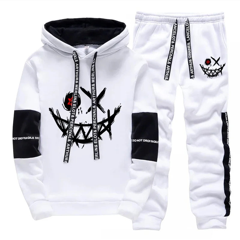 Hot Sales Mens Tracksuit Printed Single Piece Sweatshirts Sweatpants Casual Hoodie Pants Outdoors Mens Clothing Funny Streetwear Good Vibrations