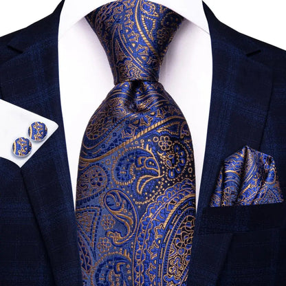 Hi-Tie Blue Business Solid 100% Silk Men's Tie NeckTie 8.5cm Ties for Men Formal Luxury Wedding High Quality Gravata Good Vibrations