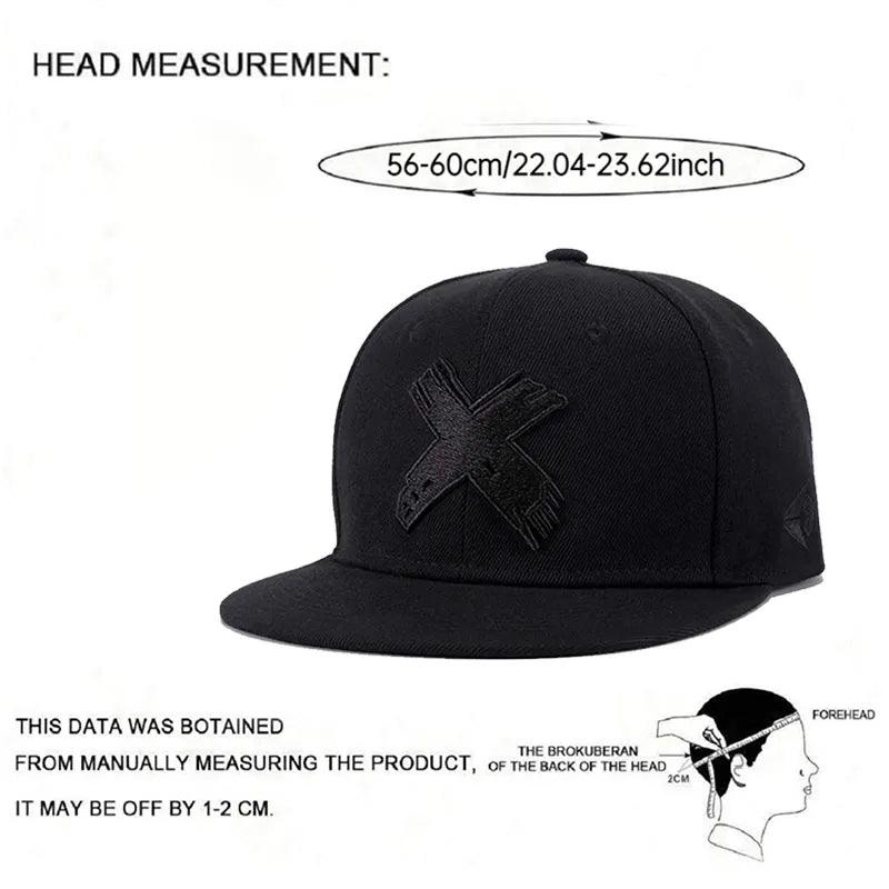 2025 Fashion and Simple New Flat brimmed Hat X Embroidered HipHop Skateboarding Hat Outdoor Leisure Sunshade Baseball Hat Unisex Good Vibrations