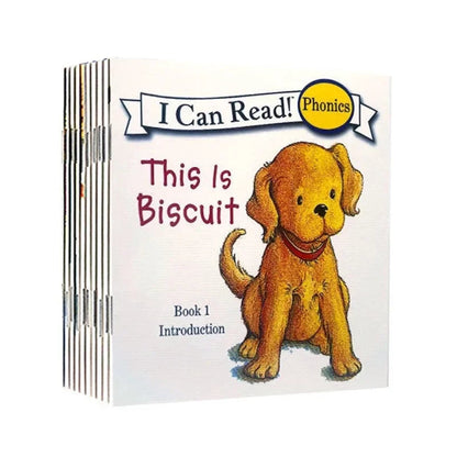12 Books/set Biscuit Dog Series Picture Book Baby Kids English Cartoon Books Children Learn Words Educational Reading Book Good Vibrations