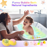 Bath Bombs for Kids with Surprise Inside, 24 Pack Natural Organic Kids Bubble Bath Fizzy for Girls Boys with Bath Toys Inside Good Vibrations