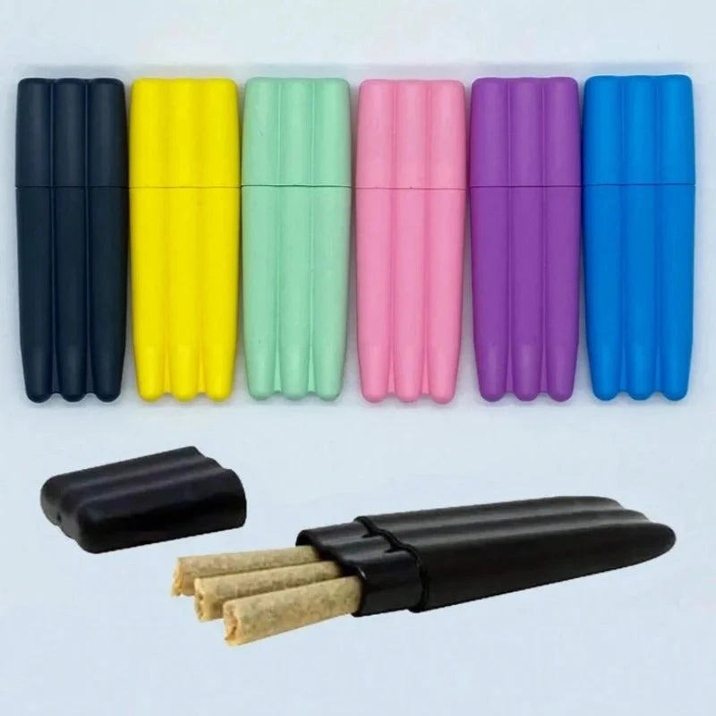Colorful Triple Plastic Cigarette Case No-Smell Waterproof Holder Seal Container Plastic Storage Easy to Take Good Vibrations Adult Super Store