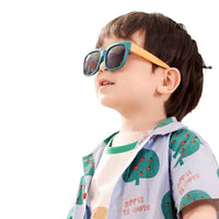 Square Frame Kids Sunglasses Fashion UV 400 Outdoor Foldable Sunglasses Children Eyewear for Toddler Boys and Girls Good Vibrations