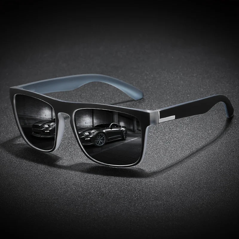 Sporty Square Fashion Glasses for Men and Women,Anti-Reflective PC LensesComposite Frame,Ideal for Cycling, Driving,Beach Travel Good Vibrations