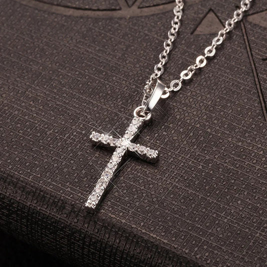 Hot Selling Jewelry Cross Pendant Necklace With Zircon Fashionable And Personalized Design Popular Hip Hop Neck Chain Good Vibrations