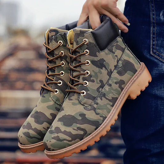 Camouflage Men Ankle Boots Trendy Boots Snow Boots Outdoor Casual Cheap Timber Boot Lover Autumn Winter Shoes Man Work Boot Good Vibrations