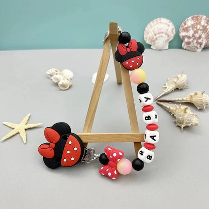 Customized Letters Name Baby Cartoon Silicone Luminous Beads Pendant Pacifier Clips Chains Holder Teether Baby Kawaii Toy Gifts Good Vibrations