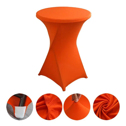Wedding Birthday Party Decoration Cocktail Spandex Table Covers Round Cloth High Bar Banquet Hotel  Show Solid Colour Good Vibrations