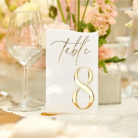 Wedding Table Numbers White Acrylic 3D Gold Mirror Table Numbers with Stands Wedding Table Decor Wedding Reception Good Vibrations