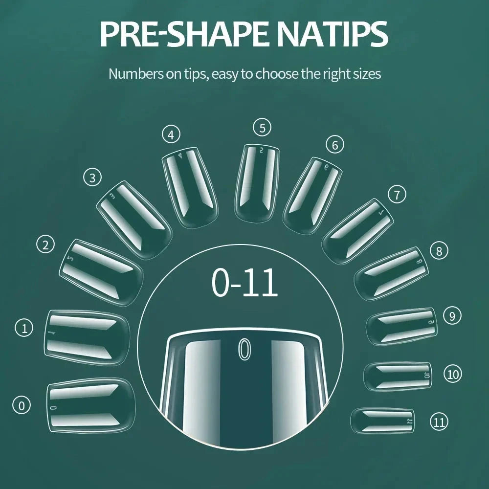 NAILPOP Soft Gel Nail Tips 600PCS Pre-Buff Full Cover Coffin Almond  Oval Shaped Nail Extenison Tips Half Matte Gel X Fake Nails Good Vibrations