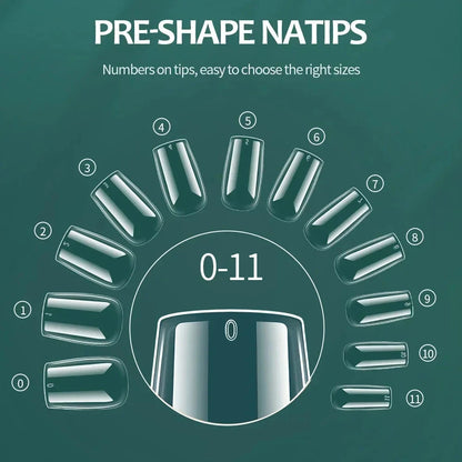 NAILPOP Soft Gel Nail Tips 600PCS Pre-Buff Full Cover Coffin Almond  Oval Shaped Nail Extenison Tips Half Matte Gel X Fake Nails Good Vibrations