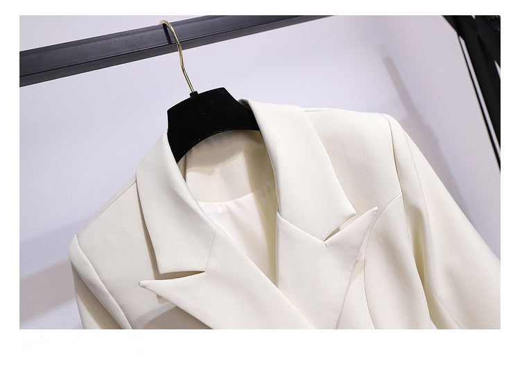 Blazer Women 2025 Spring New Fashion Women Clothing Suit Skirt Jacket Belt Waist Slim Suit Women Blazer Long Coat Black Blazers Good Vibrations