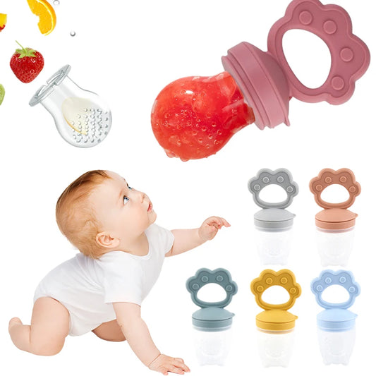 Silicone Fruit & Vegetable Juicing Baby Gum Toy Cartoon Chewing Teeth Grinding Stick Auxiliary Food Tool Safe Baby Care Utensils Good Vibrations