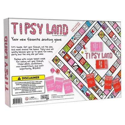 Tipsy Land Party Board Game, Fun Drinking Game for Friends Good Vibrations