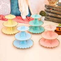 3-Layer Disposable Round Birthday Cupcake Dessert DIY Paper Craft Stand Dessert Display Rack Wedding Party Supplies Cake Tools Good Vibrations