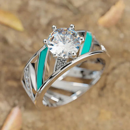 2026 Aesthetic Enamel Flower Finger Ring for Women Wedding Party New 2026  Silver Color Luxury Cubic Zirconia Jewelry Gift Good Vibrations