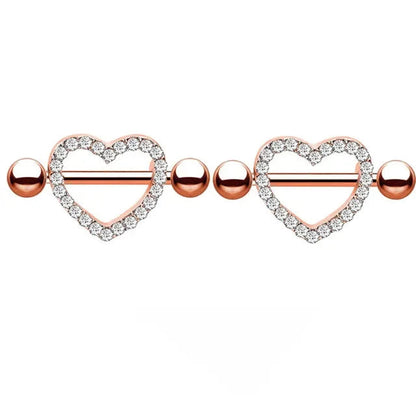 Pink Heart Nipple Piercing Barbell Set Shiny Crystal Nipple Rings Bulk For Women Flower Nippel Jewelry Pack Piercing Teton Lots Good Vibrations Adult Super Store