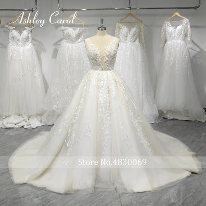 LOUIS NOVIAS  Wedding Dress For Women Elegant Backless Beaded Flowers Embroidery Sleeveless Wedding Gown Vestidos De Novia Good Vibrations