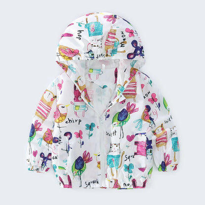 Spring and Autumn New Cartoon Animal Hooded Baby Coat Boys and Girls Long Sleeve Jacket Fashion Children's Clothing Good Vibrations