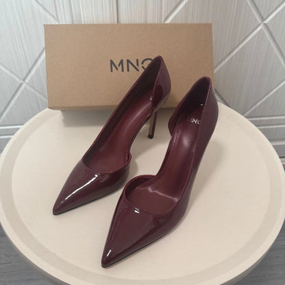 Women's High Heels Pointed Toes Elegant Fashion Sexy PU Leather Single Shoes Peep Toe Stiletto Heels Female Luxury Pumps Slip-on Good Vibrations