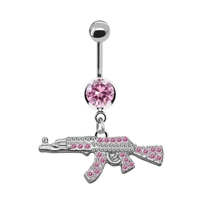 Dainsty Dangled Belly Button Rings Surgical Steel 14G Bar Navel Piercing Ring Crystal CZ Bee Flower Heart Belly Ring Ear Jewelry Good Vibrations Adult Super Store