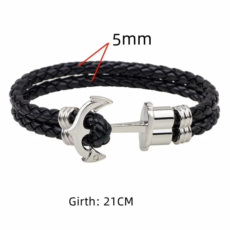 Charmsmic New Vivid Bee Pendant Charms Bracelets & Bangles For Women Punk Style Brown PU Leather Metal Button Jewelry 2024 Good Vibrations