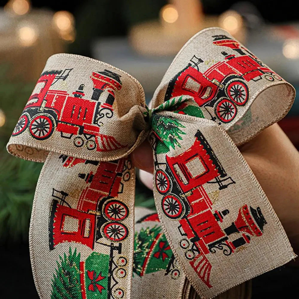 Christmas Ribbon Holiday Wreath Tie Decorative Bow Accessories Wired Edge Ribbon  Holiday Packaging Streamer  ﻿ Good Vibrations