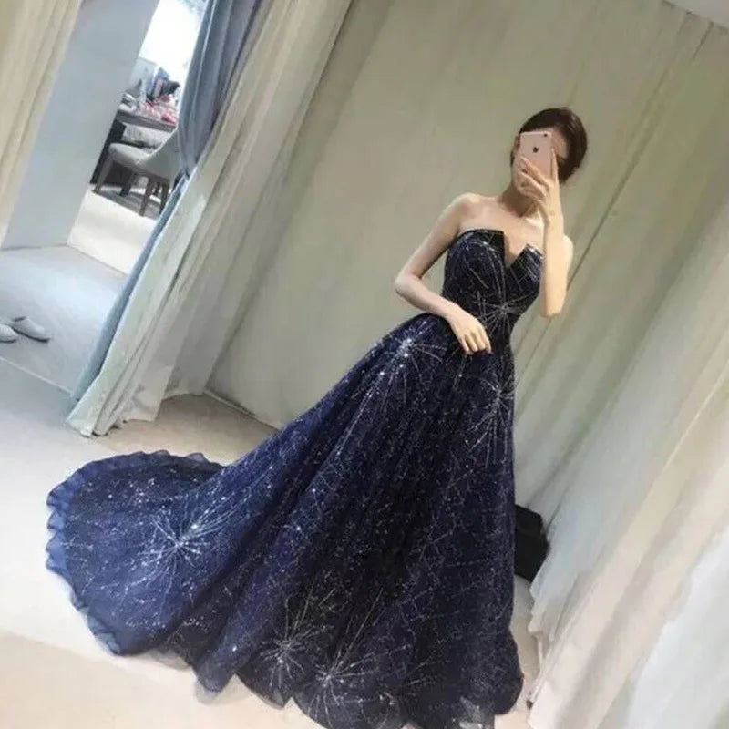 Prom Dresses long Sexy V-Neck Evening Dresses New Design Party gown Sequines Evening Vestidos Good Vibrations