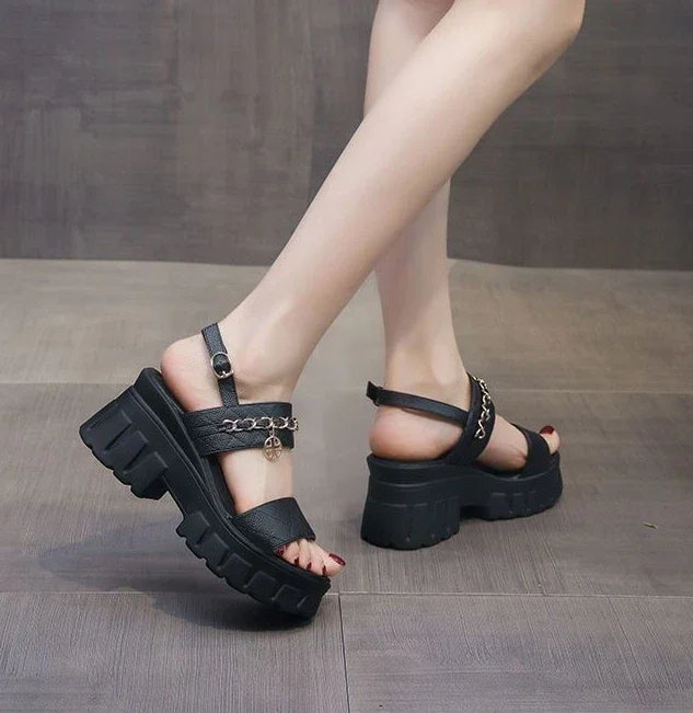 Heeled High Heels Roman Style Pumps Woman Shoes Sabot Sandals for Women Anti Slip Hot Wholesale Summer Offers Shoe Sales Good Vibrations