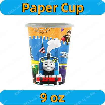 Thomas Birthday Decorations Cartoon Train Balloons Paper Tableware Stickers Backdrop For Kids Boy Girl Party Supplies Toy Gifts Good Vibrations