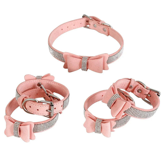 3Pcs/Set Pink Bondage Kit Restraints Set Rhinestone Bow