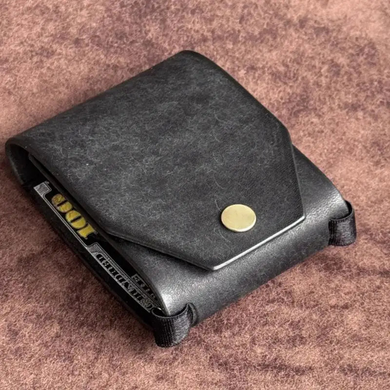 Quick-Access Cash Holder — PU Leather Wallet / Money Wrapper — Organizer Clip, Bill Holder, Storage Pouch, Pocket Wallet Good Vibrations