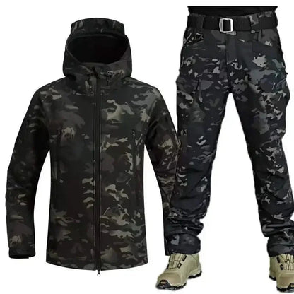 Winter Autumn Fleece Men Jacket Tactical Waterproof Suit Outdoor Fishing Hiking Camping Tracksuits Coat Thermal Suit Good Vibrations