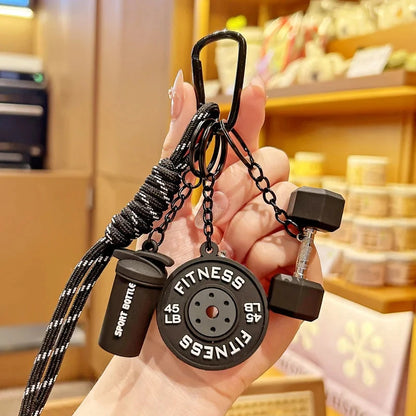 Fitness Keychain,Colorful Gym Bag Charm for Fitness Lovers, Motivational Fitness Gym Key ring,Workout Keychain Gifts Good Vibrations