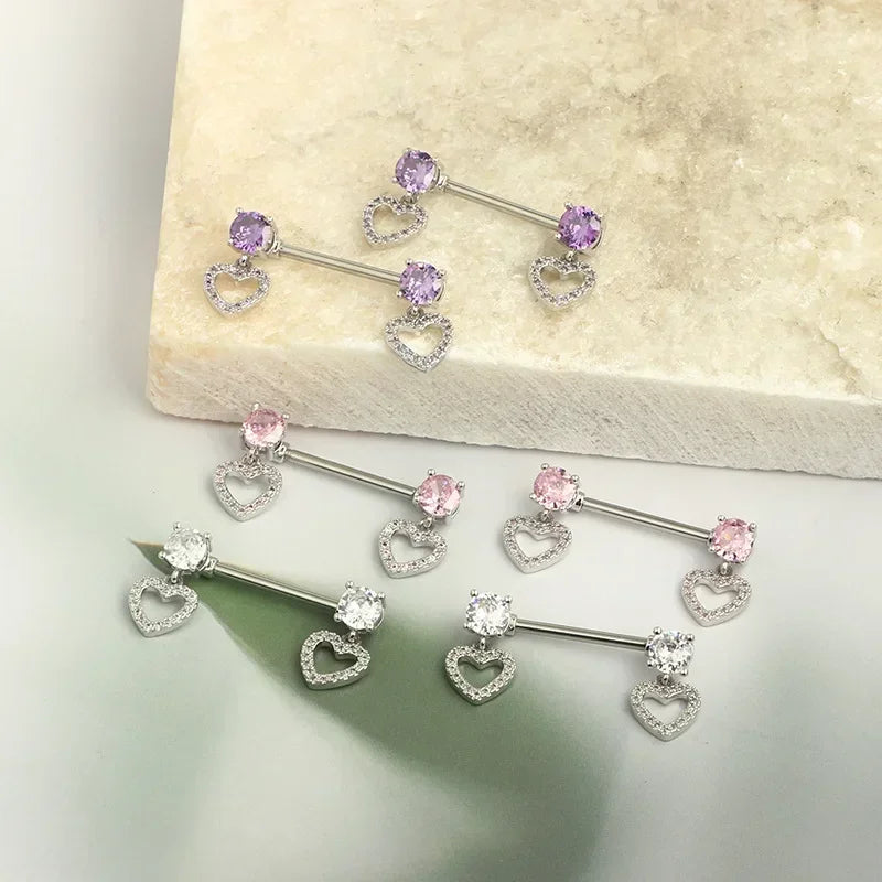 1Pair Green Butterfly Nipple Piercing Jewelry 14G Pink Heart Nipple Rings for Women Flower Nipple Piercing Barbell Pezon Mujer Good Vibrations Adult Super Store