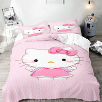 Hello Kitty Duvet Cover Set Bedding Comforter Sets King Size 3D Children'S Bedding Set Good Vibrations