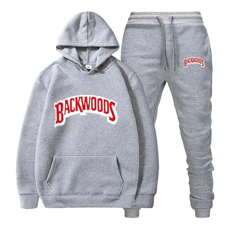 Winter Hoodie Sets Men Fashion Fleece Red Hoodies Black Brand Pants Casual Jogger Suit Tracksuit Sweatshirt Woman Pullover Good Vibrations
