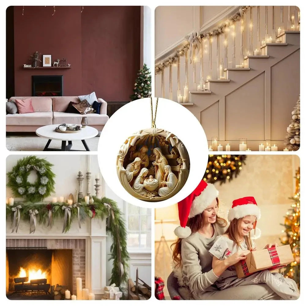 Christmas Tree Pendant Jesus Christ Hanging Ornaments Christmas Tree Ornament Christian Gifts Exquisite Xmas Ornaments Good Vibrations