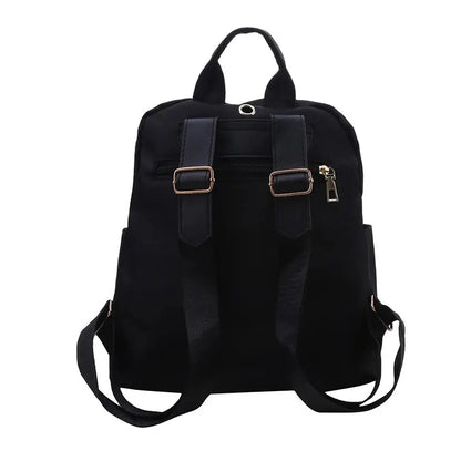 Backpacks Simple Large Capacity New Black Travel Bag For Women Solid Harajuku Student Schoolbag Backpack Unisex Bags High Street Good Vibrations