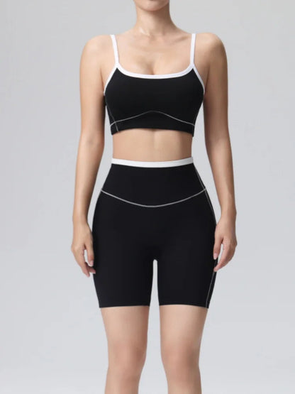 Yoga Sport Outfit for Woman Fitness Women's Two Pieces Short Pant Sets Suits Tracksuit Sportswear Woman Gym Yoga Workout Clothes Good Vibrations
