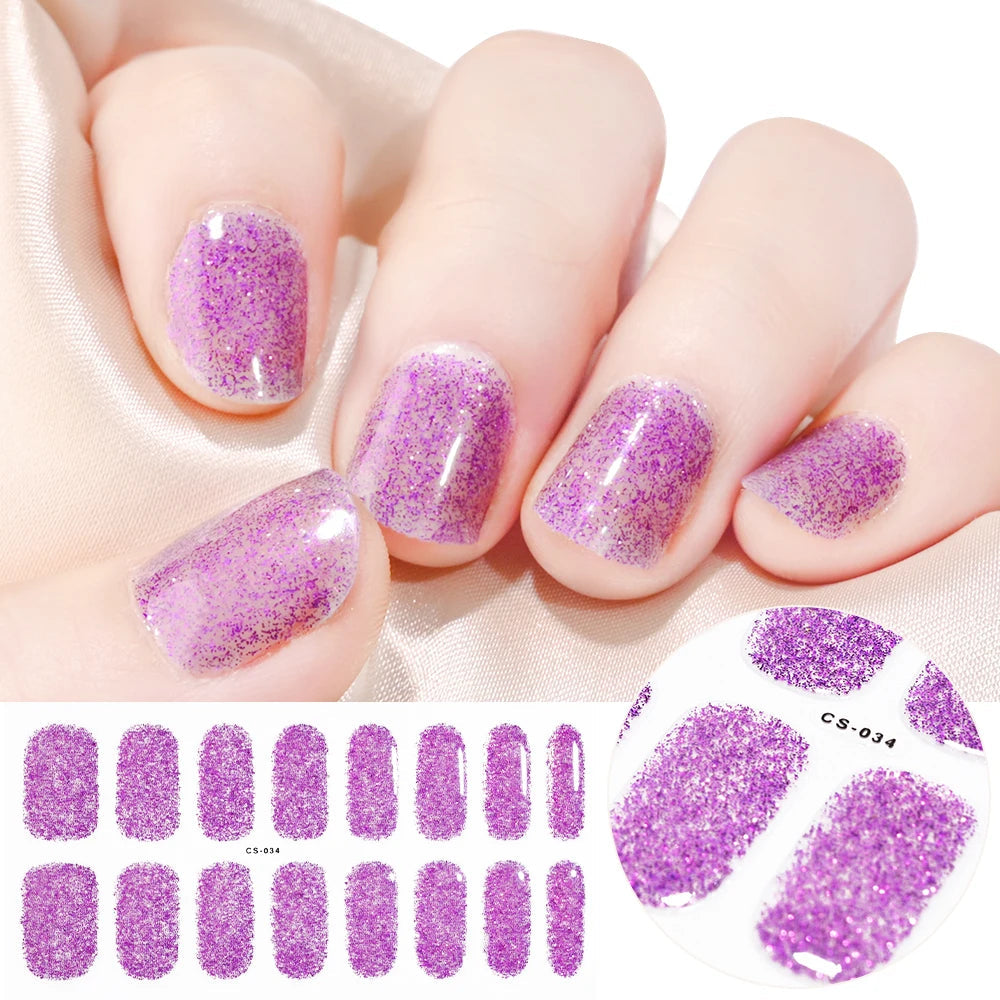 UV Semi-Cured Gel Nail Wraps Stickers Strips French Long Lasting Full Cover LED Gel Semi Cured Nail Sliders For Nail Extension & Good Vibrations