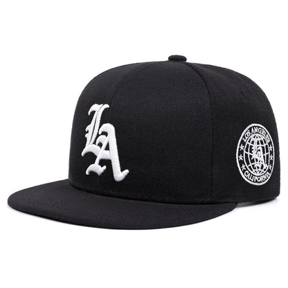 2025 New Los Ange Earth Letter Embroidered Cotton Flat Edge Hat Women Simple Baseball Hat Sunshade Hat Men's Outdoor HipHop Hat Good Vibrations